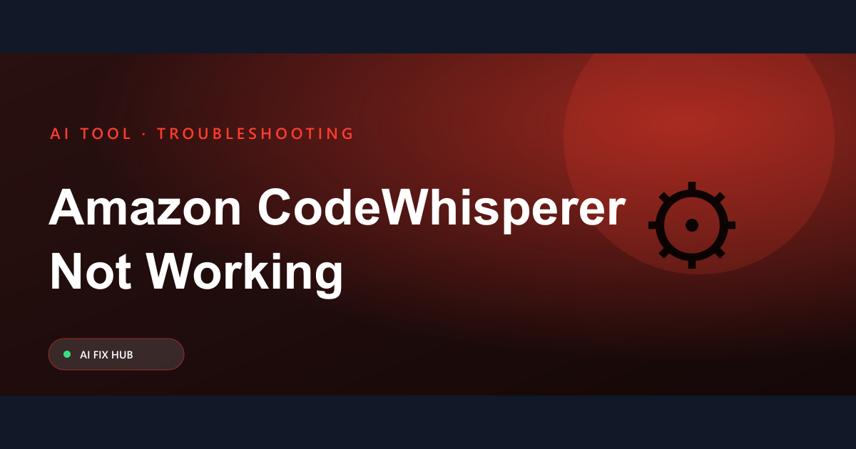 Amazon CodeWhisperer Not Working Fix