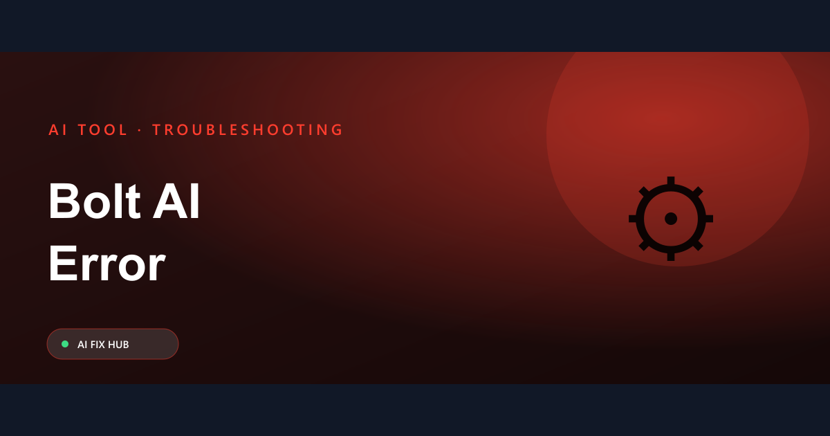 Bolt AI Error Fix: Quick Troubleshooting Guide