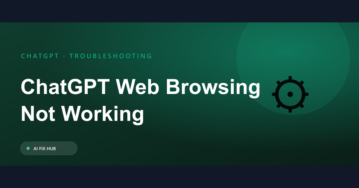 ChatGPT Web Browsing Not Working Fix