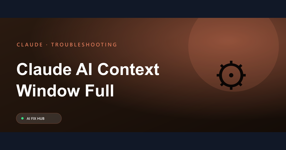 Claude AI Context Window Full Fix