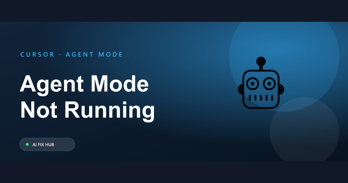 Cursor Agent Mode Not Running: 2026 Fix Guide