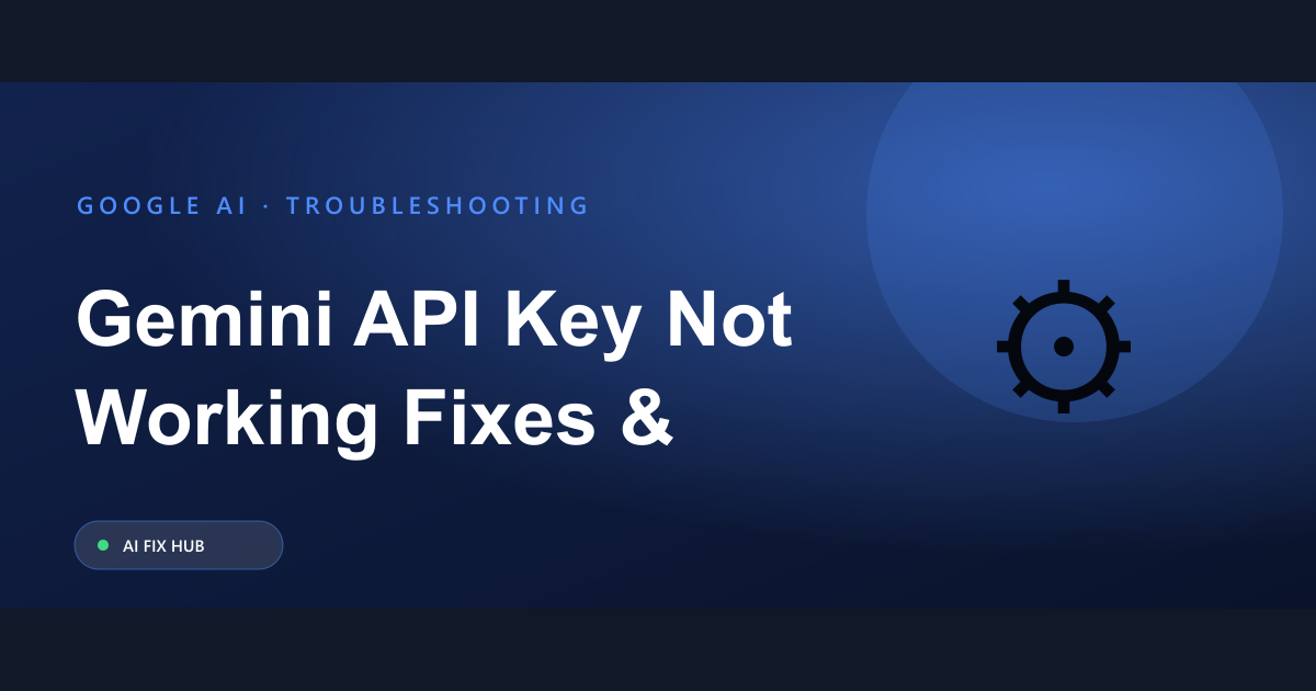 Gemini API Key Not Working: Fixes & Troubleshooting