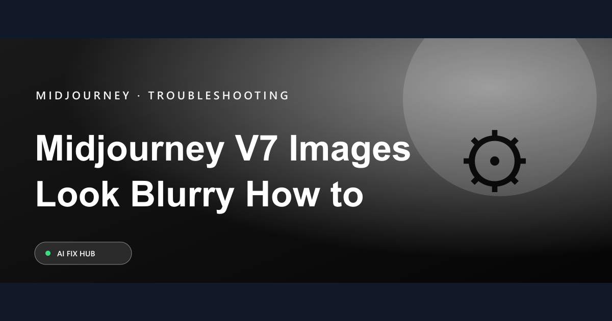 Midjourney V7 Images Look Blurry: How to Fix
