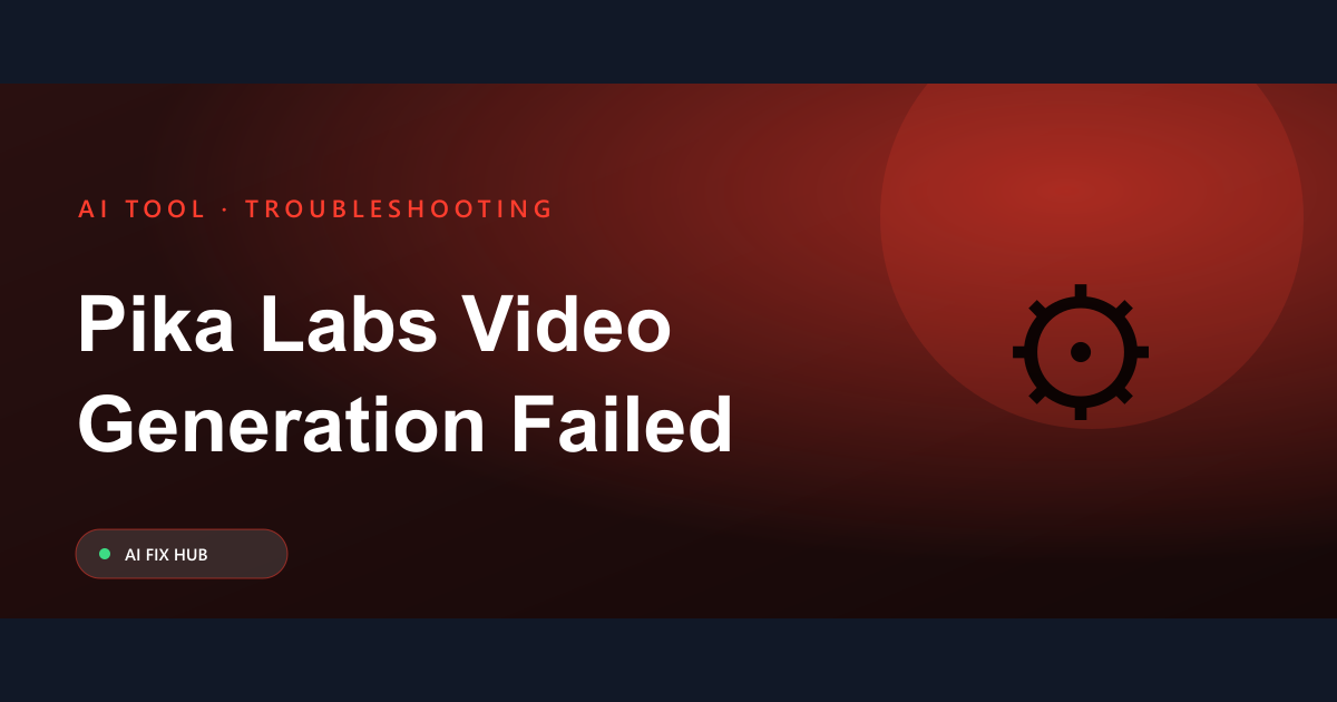 Pika Labs Video Generation Failed Fix