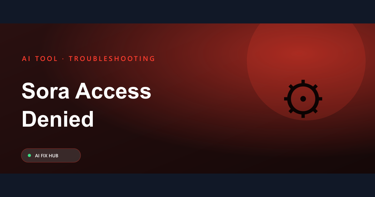 Sora Access Denied Fix: Troubleshooting Guide