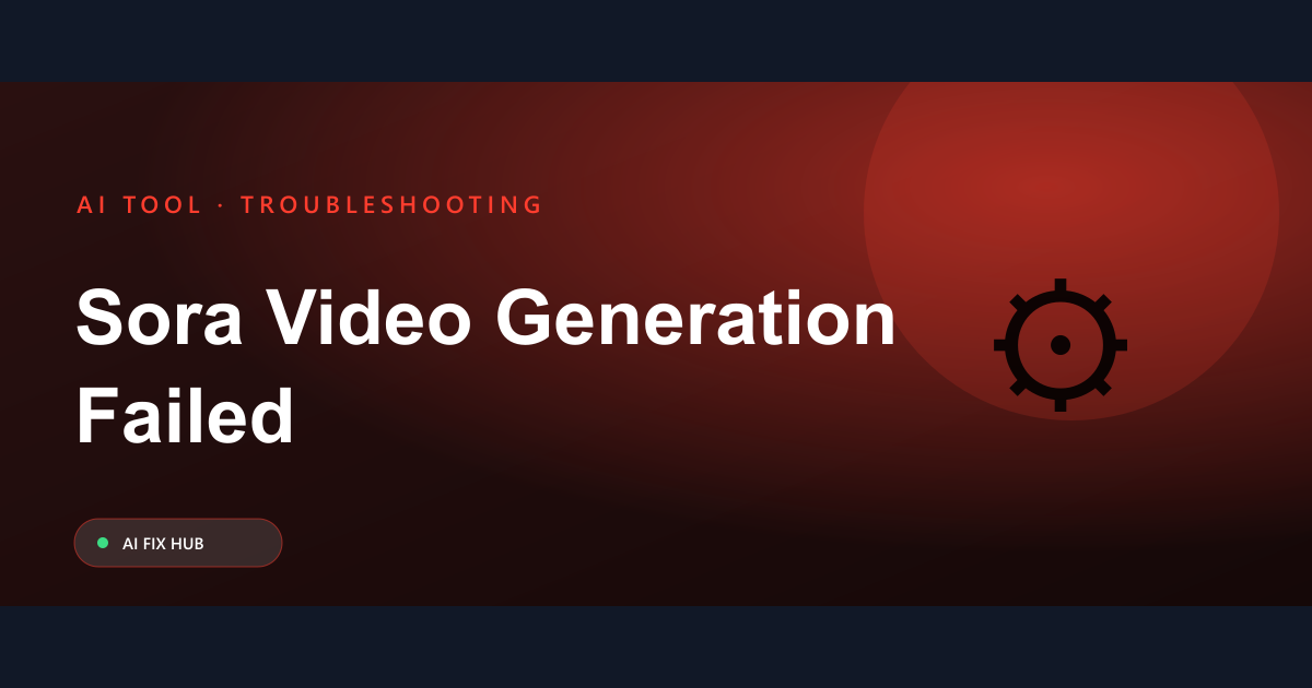 Sora Video Generation Failed Fix: A Troubleshooting Guide