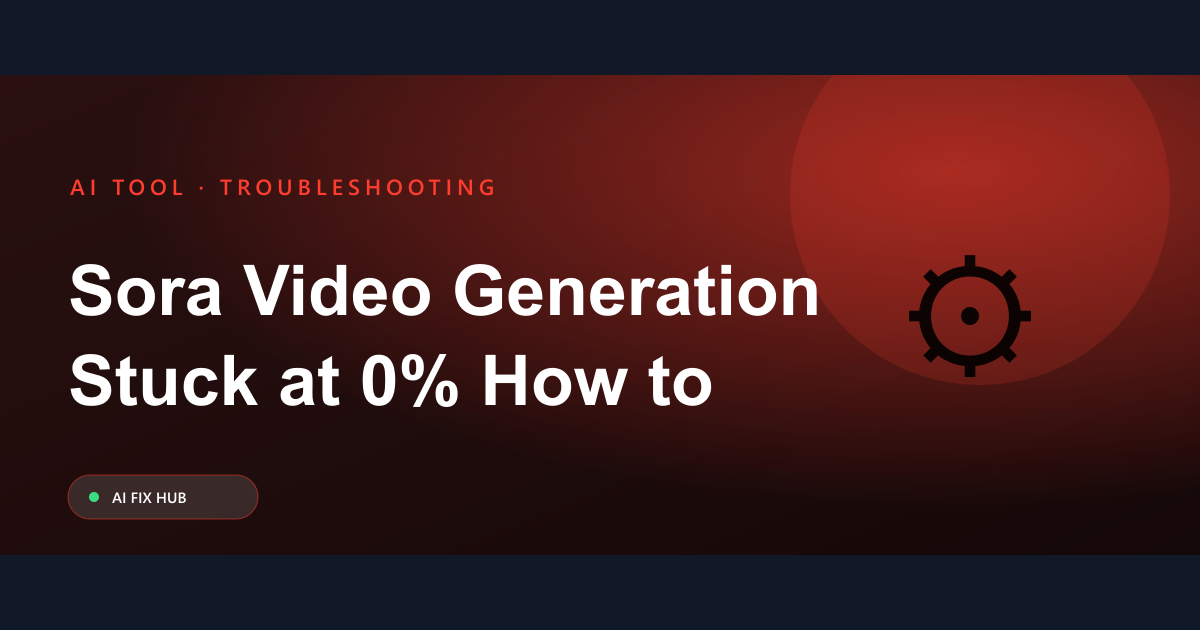 Sora Video Generation Stuck at 0%: How to Fix