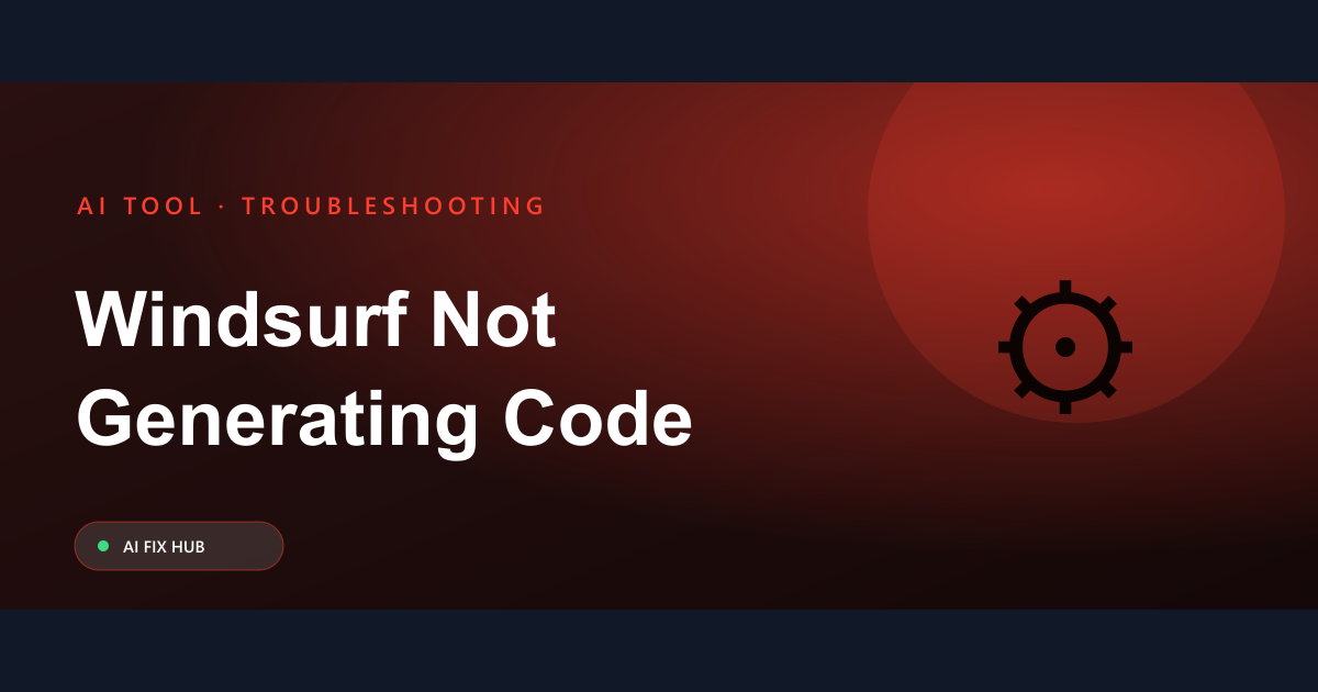 Windsurf Not Generating Code Fix: Troubleshooting Guide