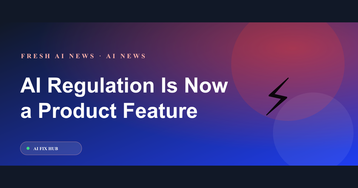 AI Regulation Is Now a Product Feature