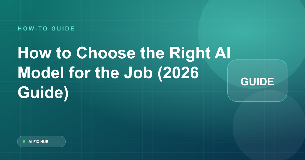 How to Choose the Right AI Model for the Job (2026 Guide)