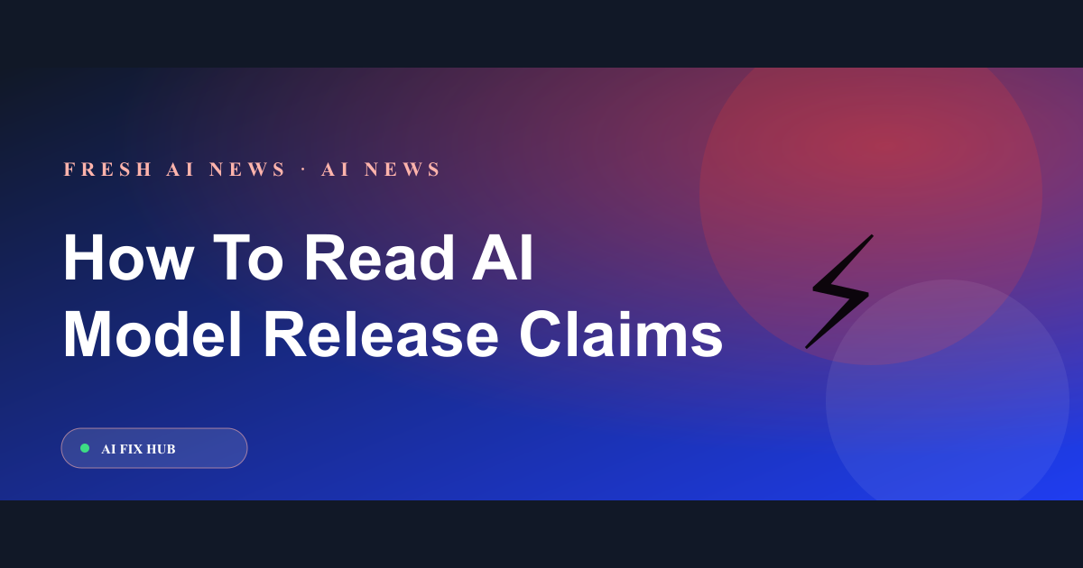 How To Read AI Model Release Claims Without Getting Misled