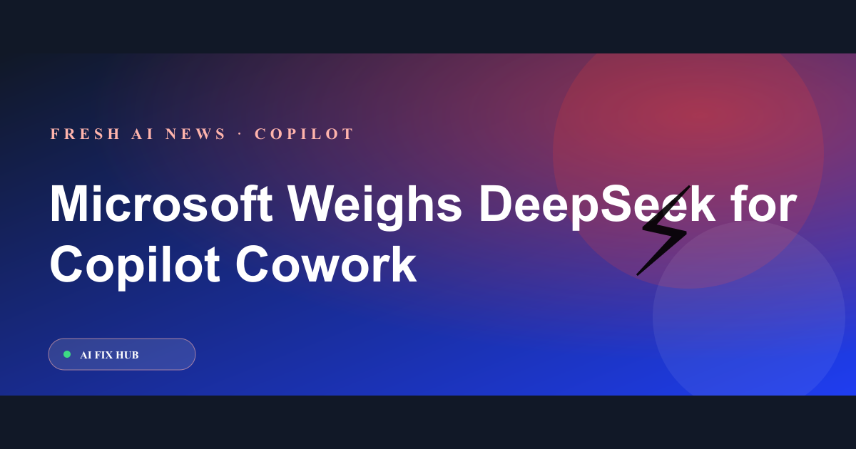 Microsoft Weighs DeepSeek for Copilot Cowork: Cost vs Trust