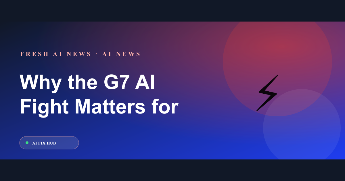 Why the G7 AI Fight Matters for Claude, ChatGPT and Gemini Users